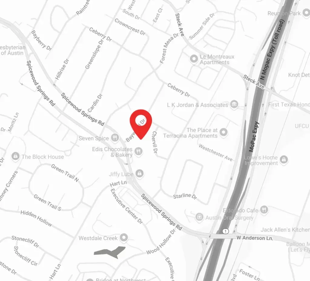 Red icon on a map marks Austin Urban Sanctuary location